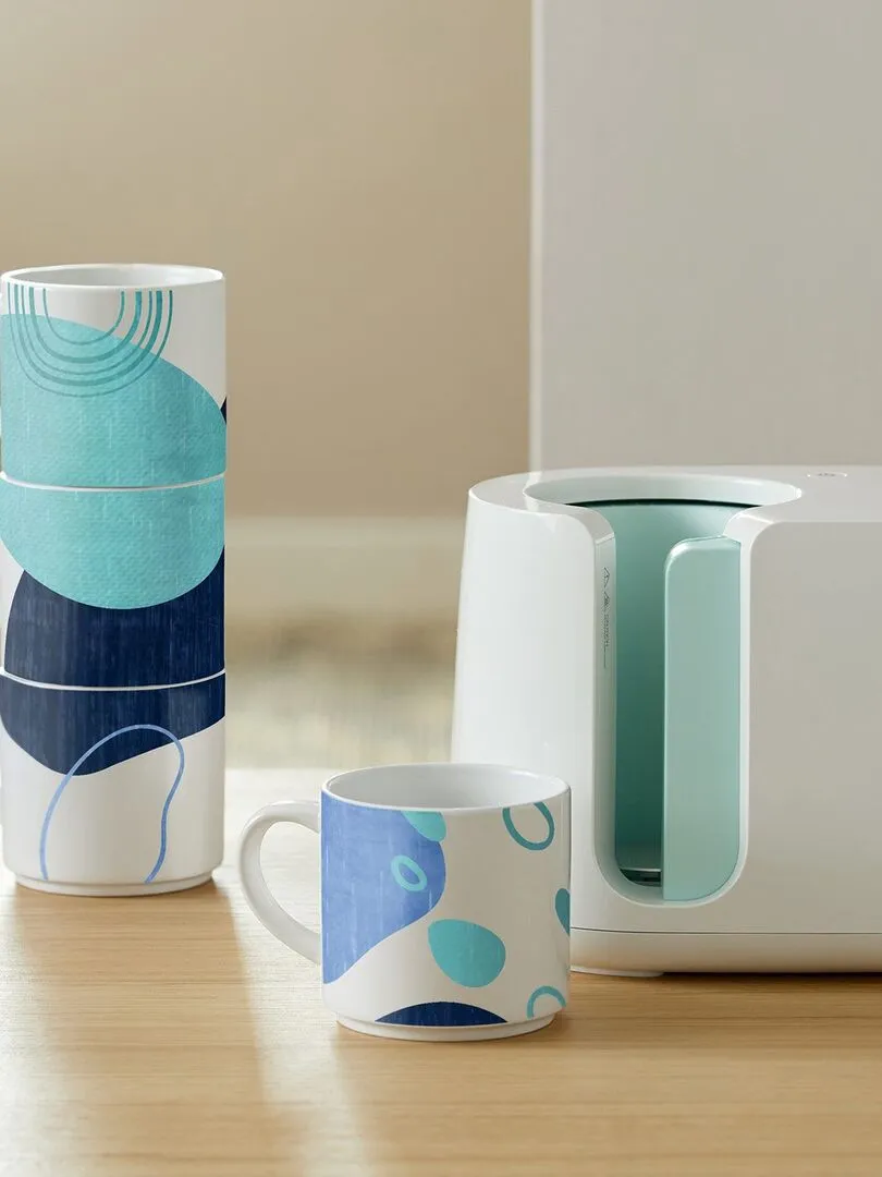 4 feuilles de transfert pour Mug Press - Bleu + Gris - N/A