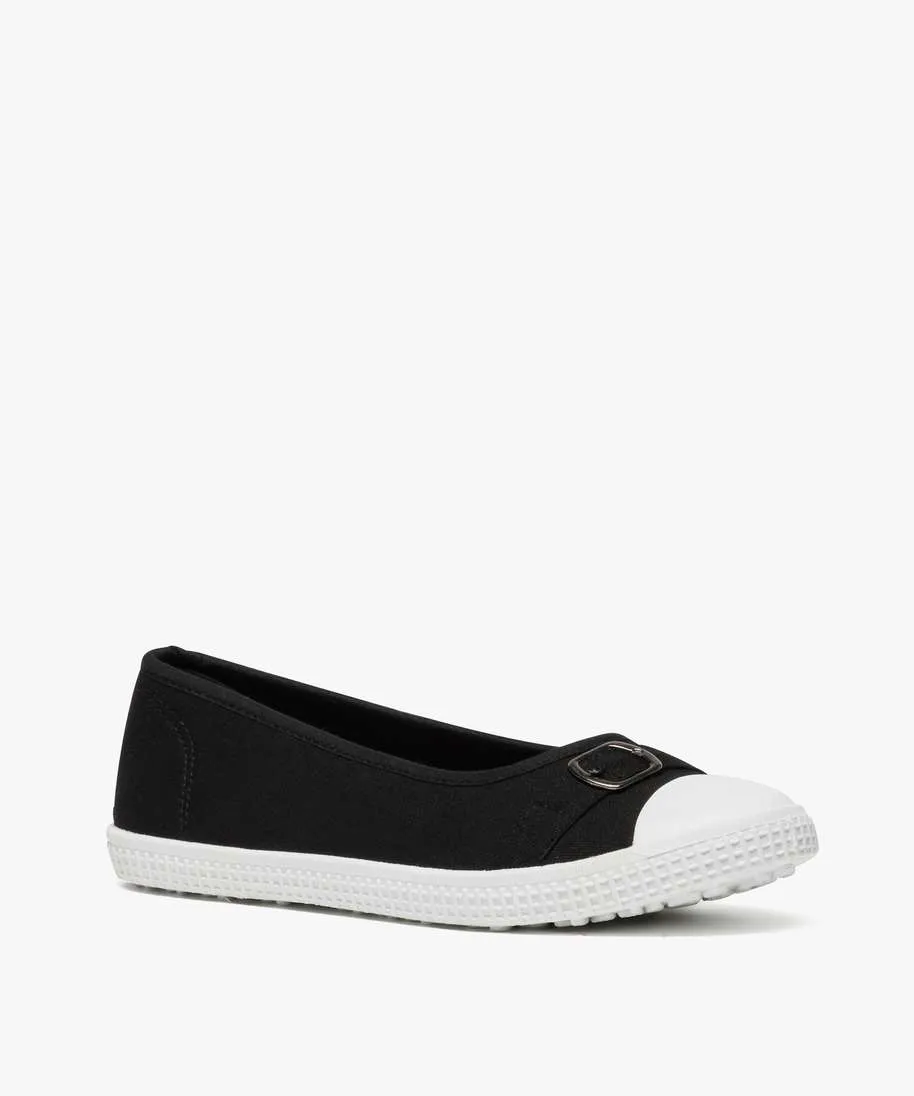 ballerines femme en toile avec bout renforce noir standard