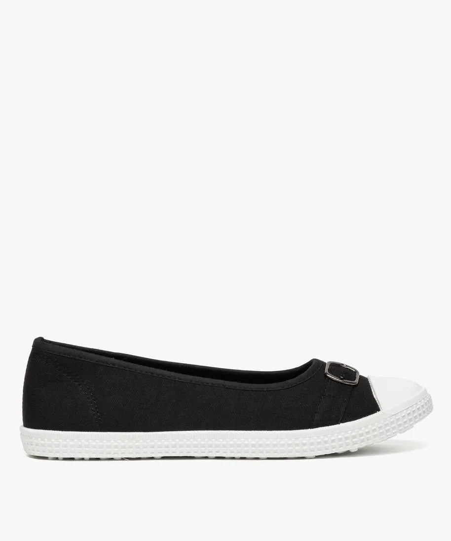 ballerines femme en toile avec bout renforce noir standard