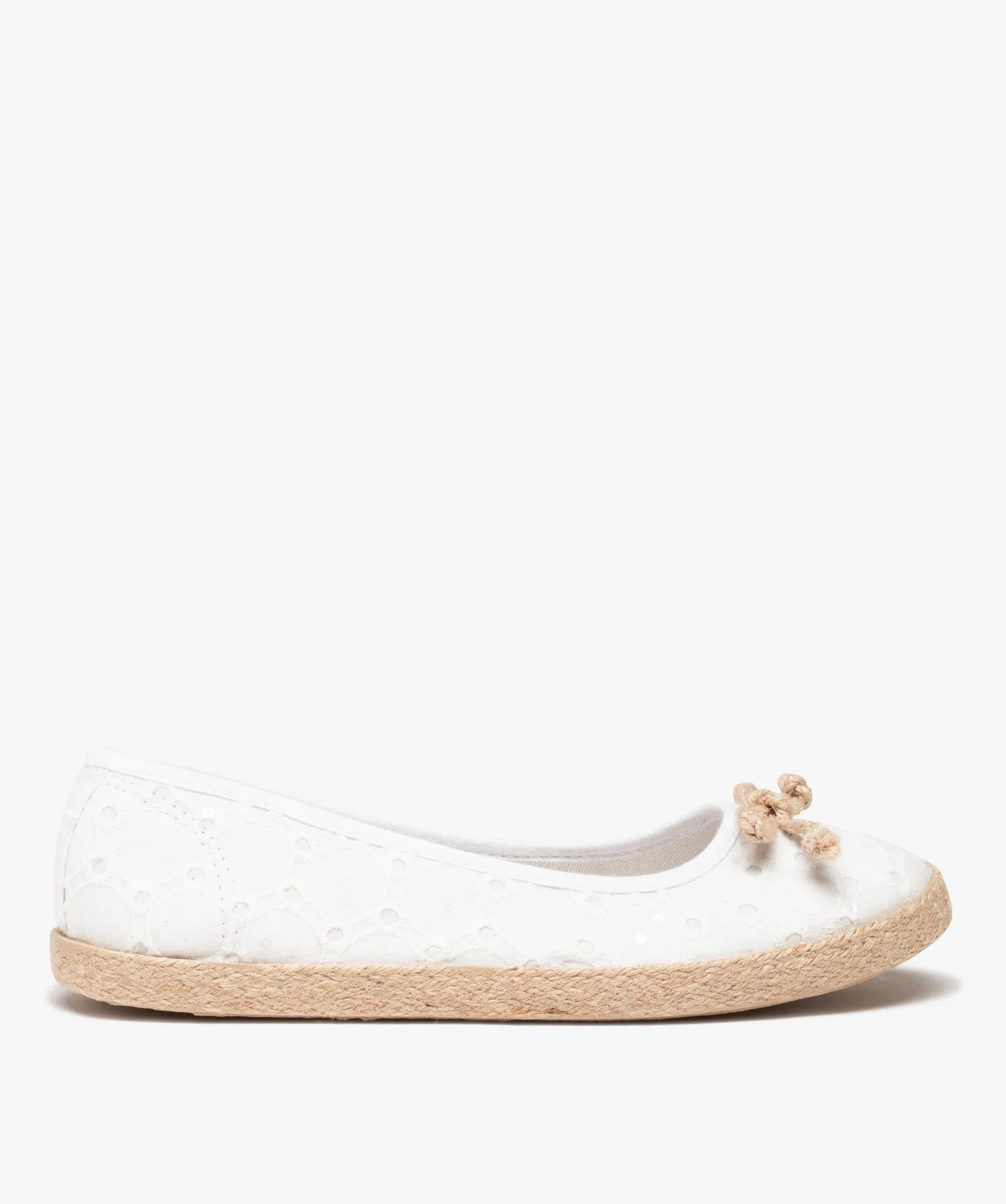 ballerines femme en toile imprimee et semelle corde blanc baskets et tennis