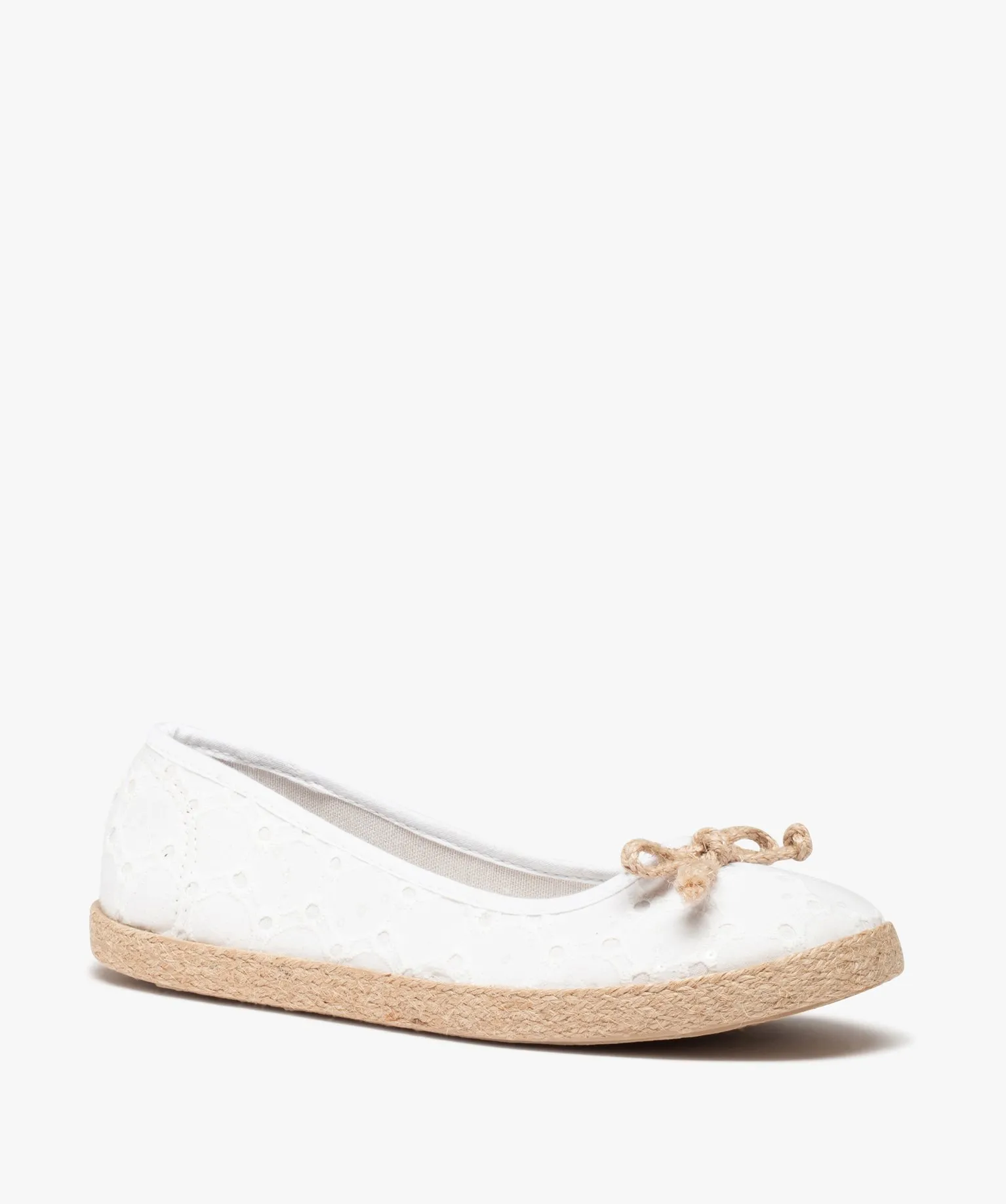 ballerines femme en toile imprimee et semelle corde blanc baskets et tennis