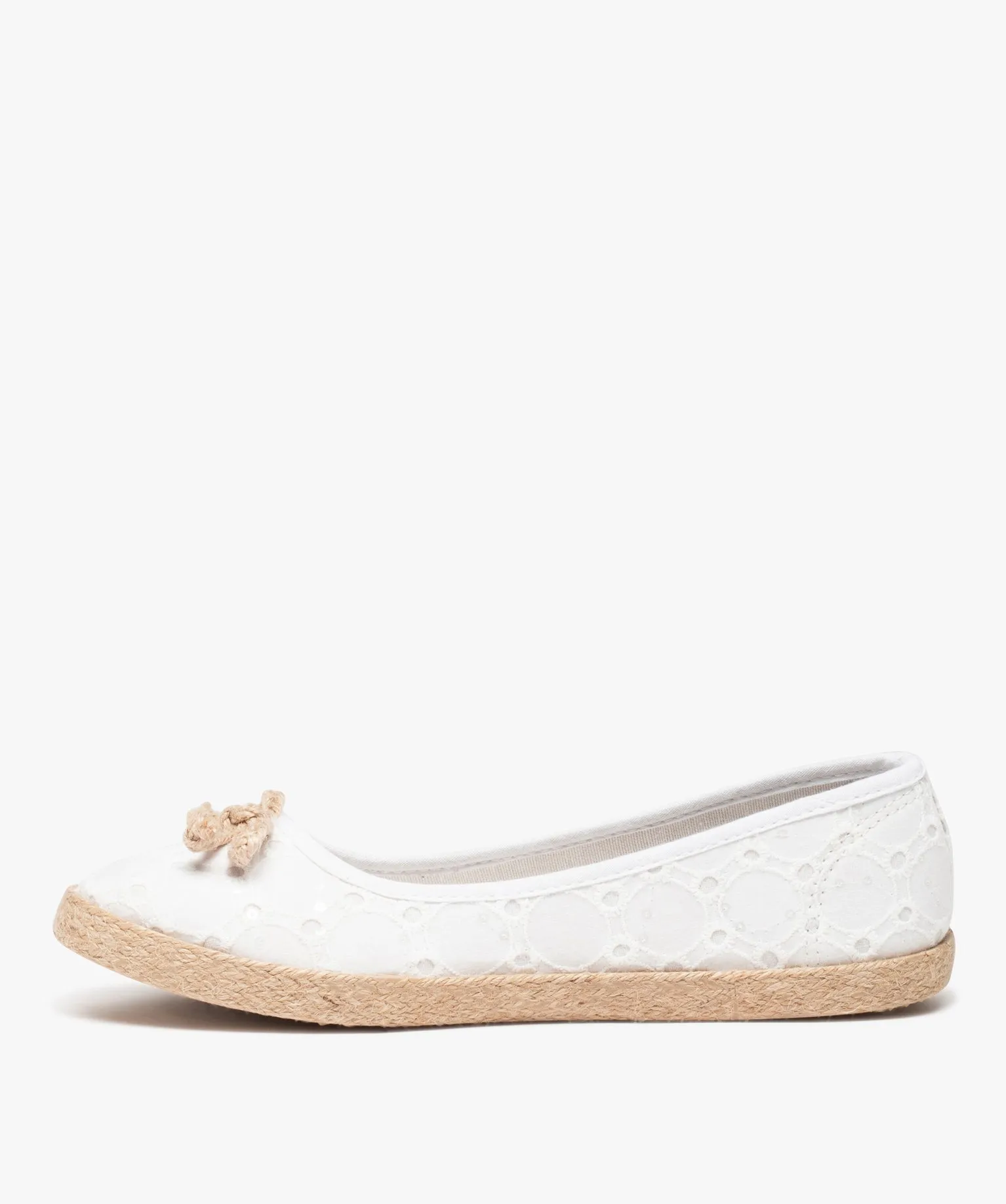 ballerines femme en toile imprimee et semelle corde blanc baskets et tennis