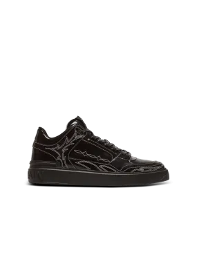 Baskets B-Court Mid Top en cuir glacé Western