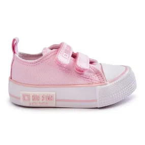 Baskets Enfant En Tissu Avec Velcro Big Star KK374083 Rose