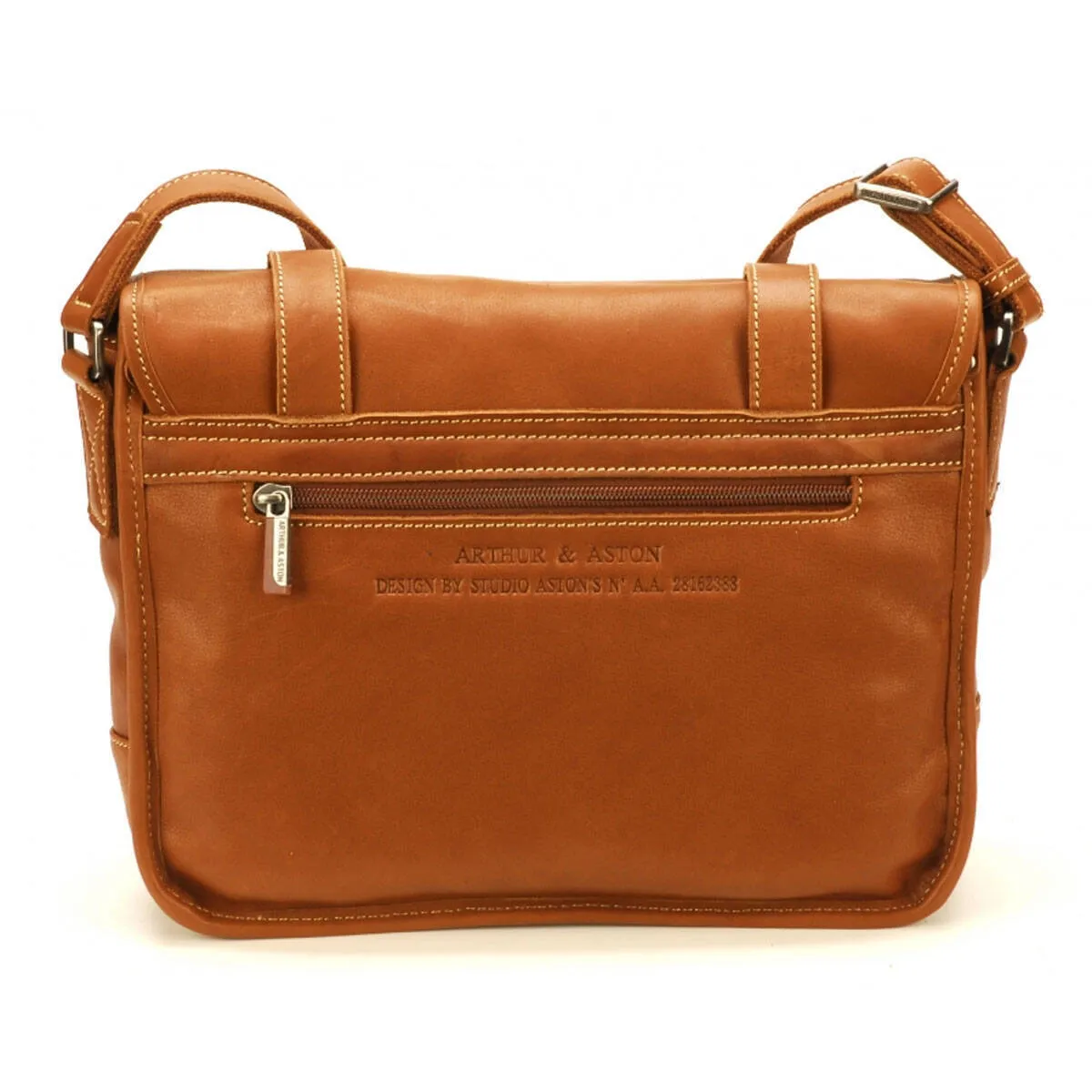 Besace reporter cuir cognac