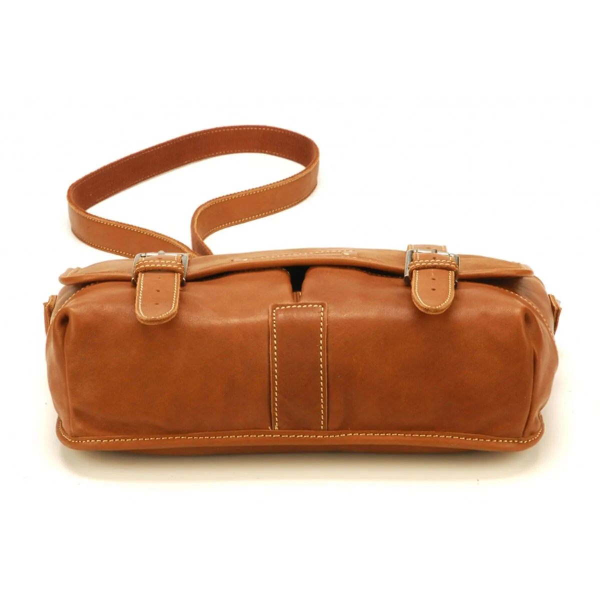 Besace reporter cuir cognac