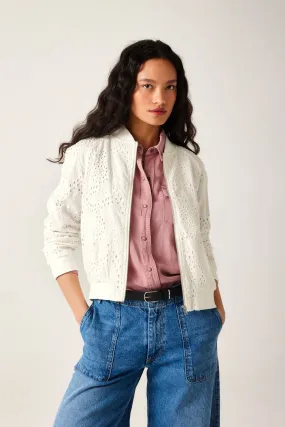 Blouson en broderie anglaise - Beige