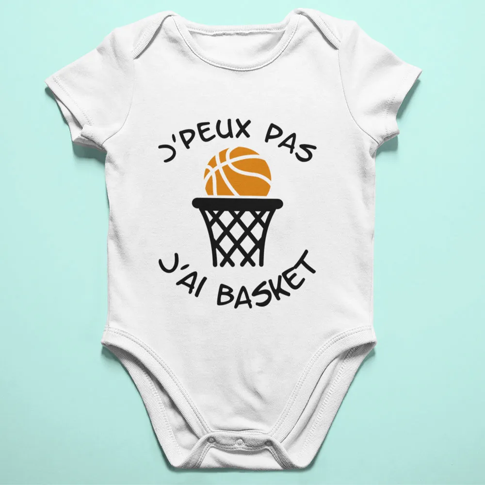 Body Bébé Humour J'peux pas j'ai Basket