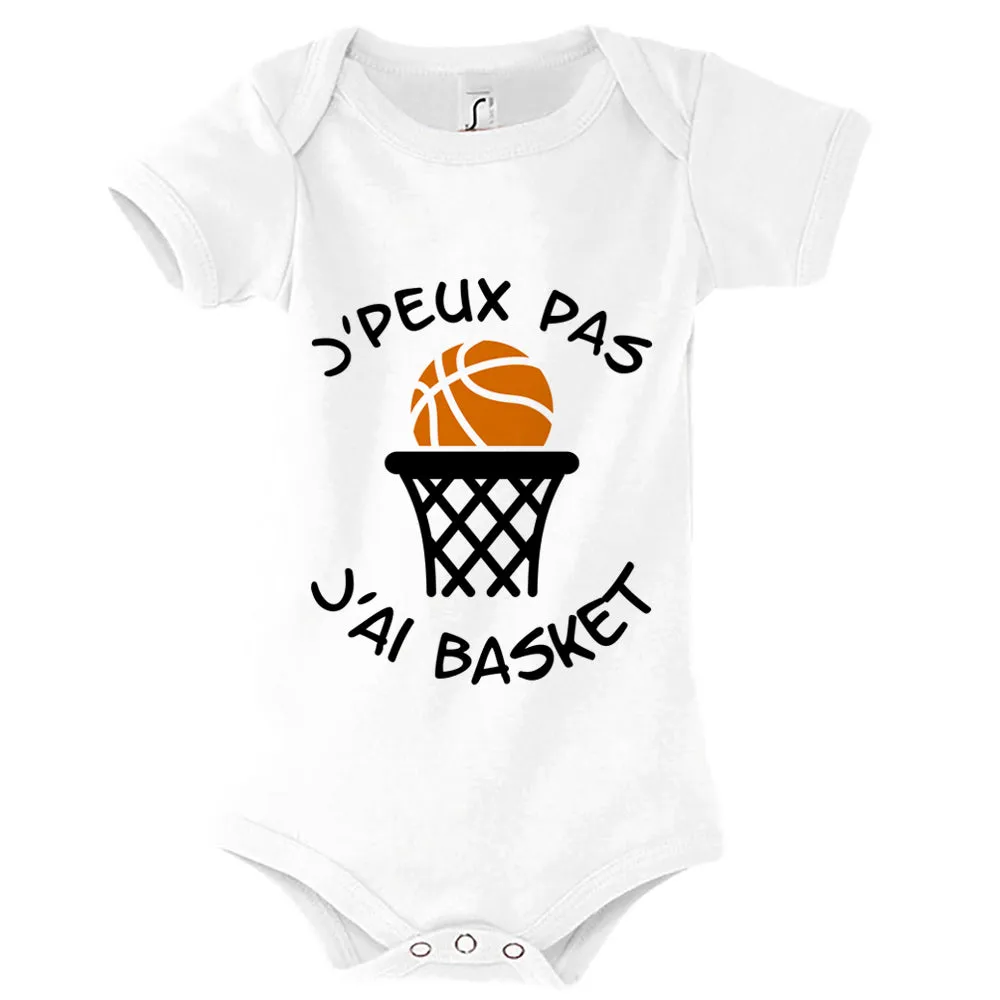 Body Bébé Humour J'peux pas j'ai Basket