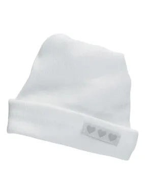 Bonnet de naissance en coton blanc - Blanc