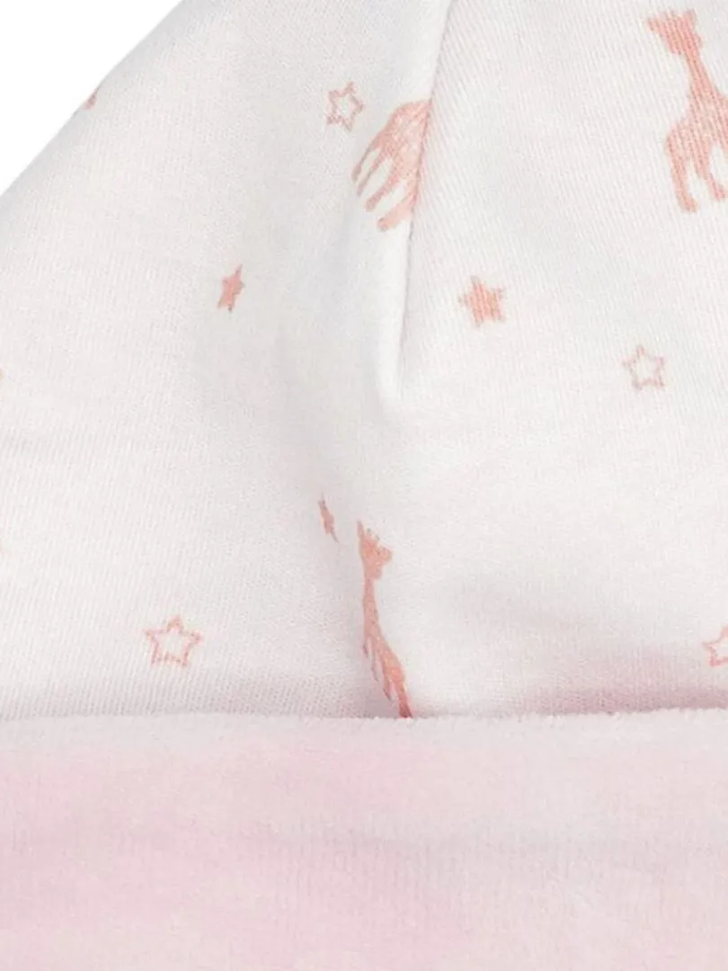 Bonnet de naissance rose Sophie la girafe (0-1 mois) - Rose