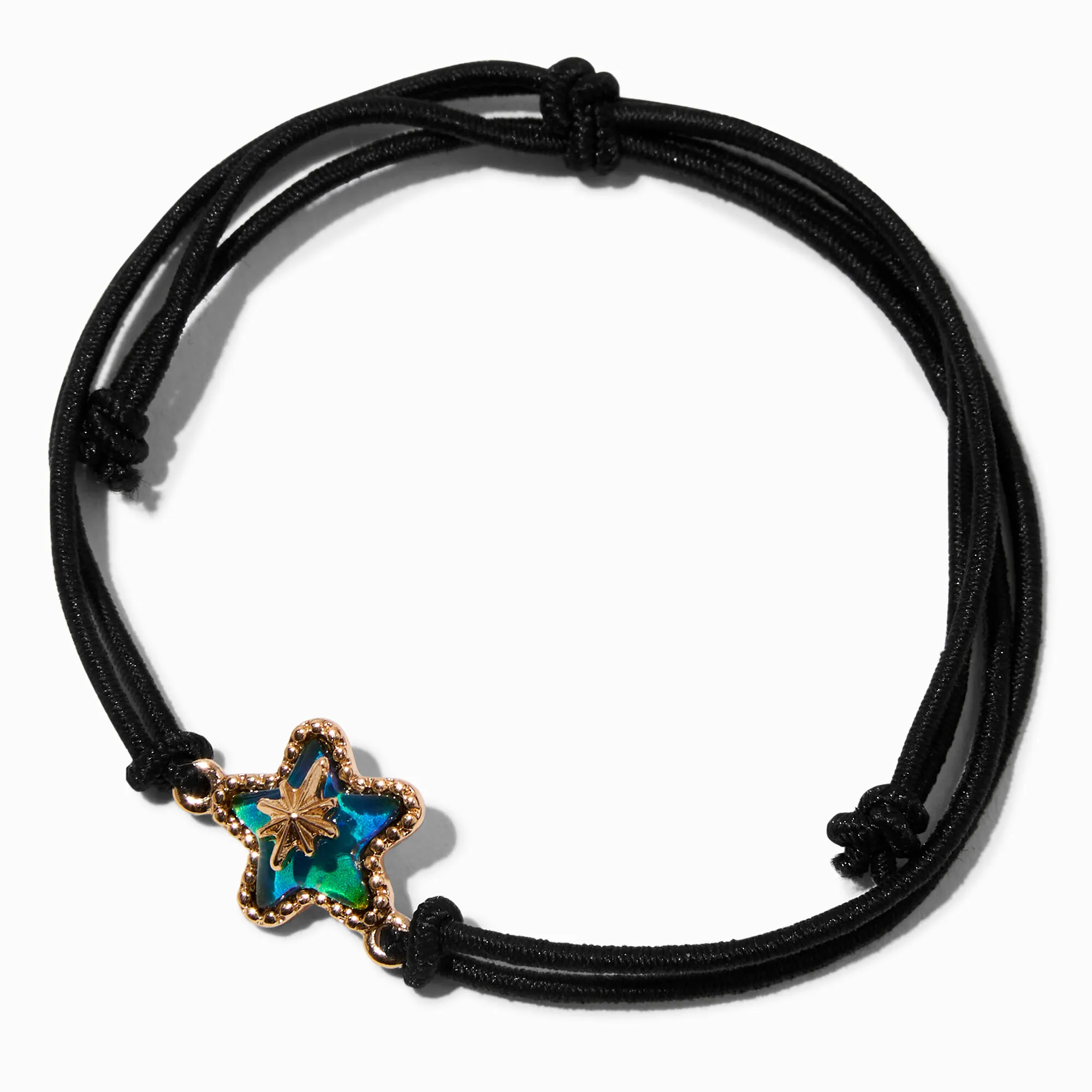 Bracelet d’humeur en cordon noir étoile