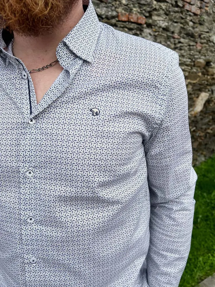 Chemise blanche à motif LORGON - Benson & cherry - Prêt à porter homme Cléstyle Couleur Blanc XXS à 6XL XXL