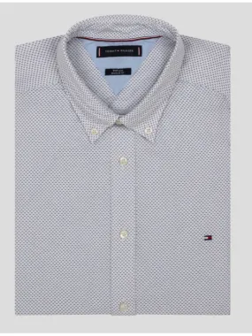 Chemise Micro Motifs Tommy Hilfiger Grande Taille blanc homme grande taille - Capelstore