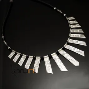 Collier en Argent Celebra Large Perles de Verres Noires