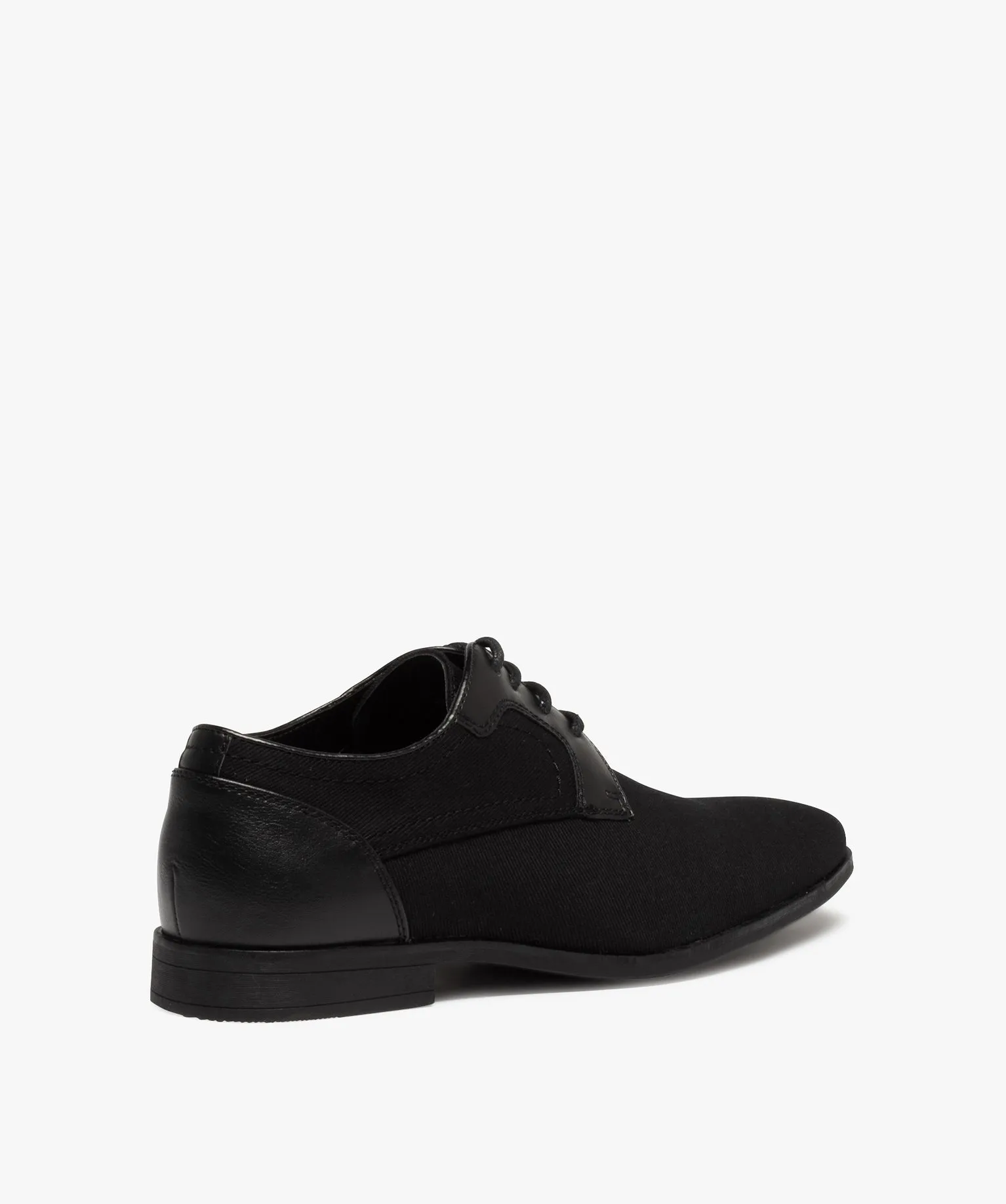 derbies homme unis en toile et matiere lisse noir vif