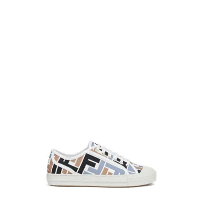 Domino - Chaussures basses en toile multicolore | Fendi