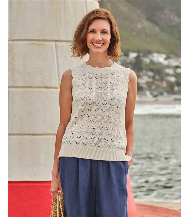 Haut en crochet sans manches - Femme