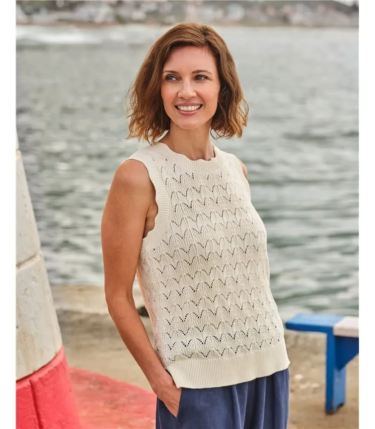 Haut en crochet sans manches - Femme