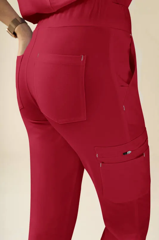 KAERE Pantalon Femme - avec poches cargo rouge