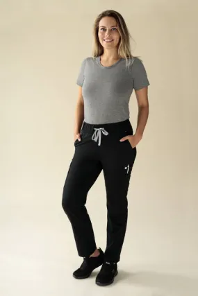 KAERE Pantalon Femme - avec poches cargo Taille courte noir