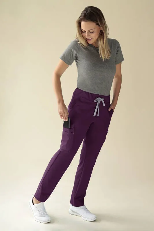 KAERE Pantalon Femme - avec poches cargo Taille courte prune