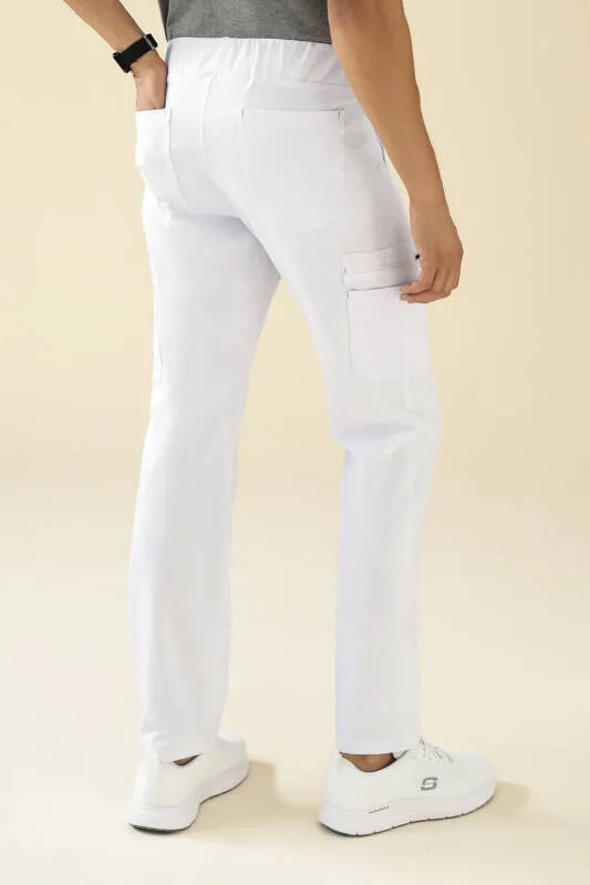 KAERE Pantalon Homme - avec poches cargo blanc