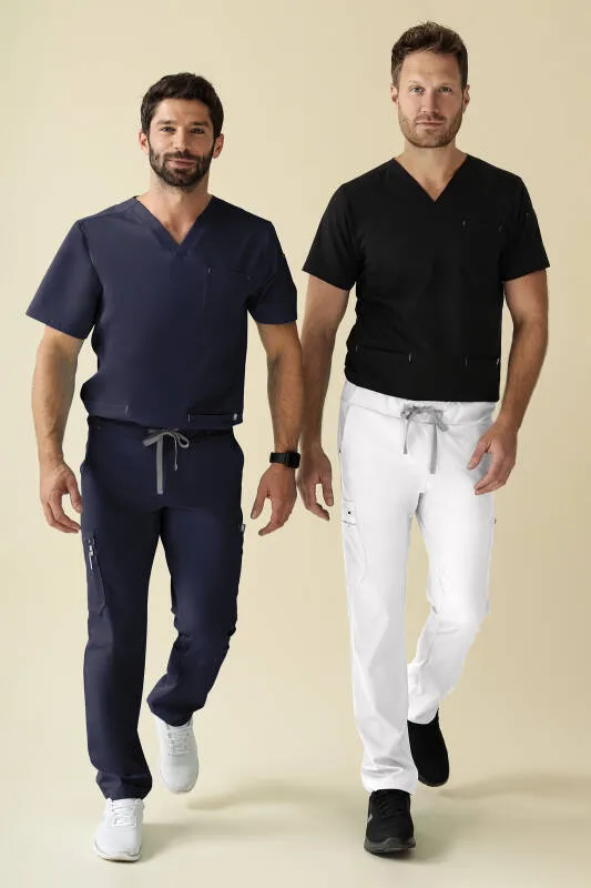 KAERE Pantalon Homme - avec poches cargo Taille courte bleu navy