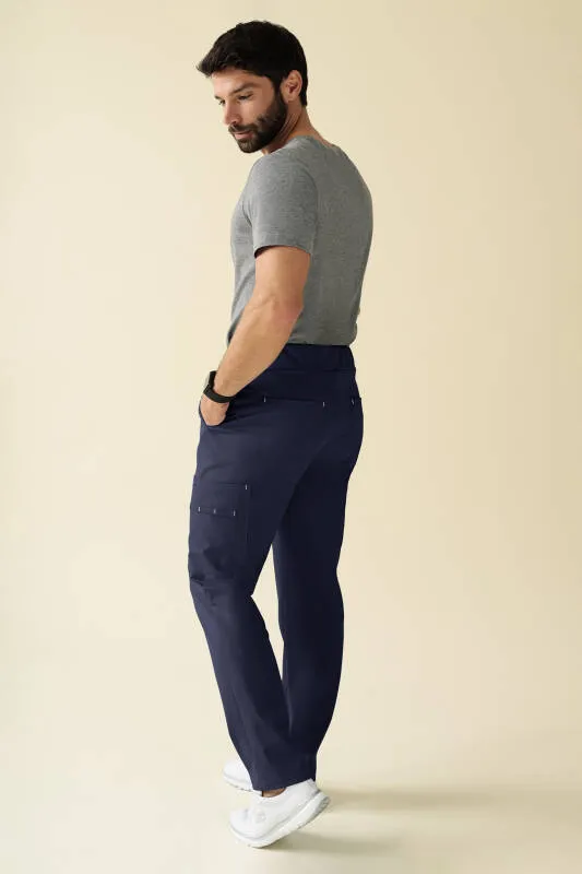 KAERE Pantalon Homme - avec poches cargo Taille courte bleu navy