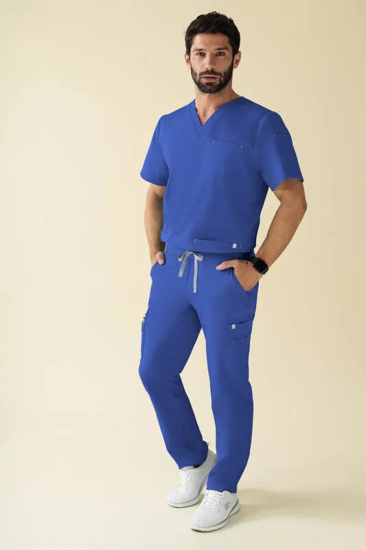 KAERE Pantalon Homme - avec poches cargo Taille courte bleu