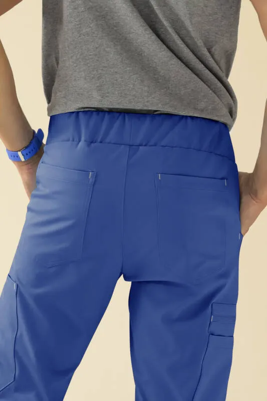 KAERE Pantalon Homme - avec poches cargo Taille courte bleu