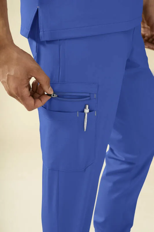 KAERE Pantalon Homme - avec poches cargo Taille courte bleu