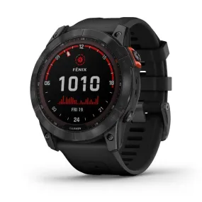 Montres de sport GARMIN | Garmin fenix 7X Solar Gray avec Bracelet silicone noir | 010-02541-01