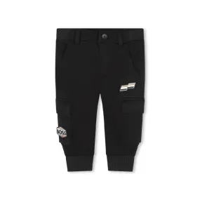 PANTALON DE JOGGING NOIR BOSS BÉBÉ AVEC POCHES LATÉRALES