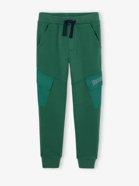 Pantalon jogging avec poches à rabat sport garçon vert - Vertbaudet