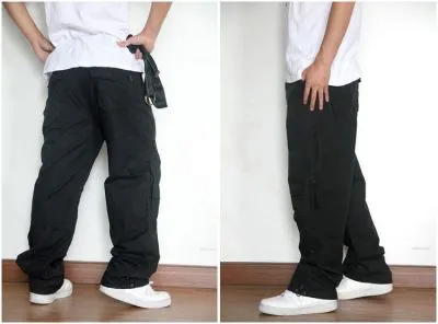 Pantalon large baggy style cargo en toile avec multiples poches