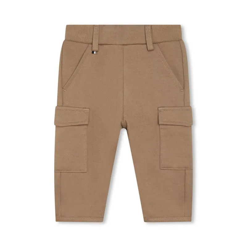 PANTALON MARRON BOSS POUR BÉBÉ AVEC POCHES À RABAT