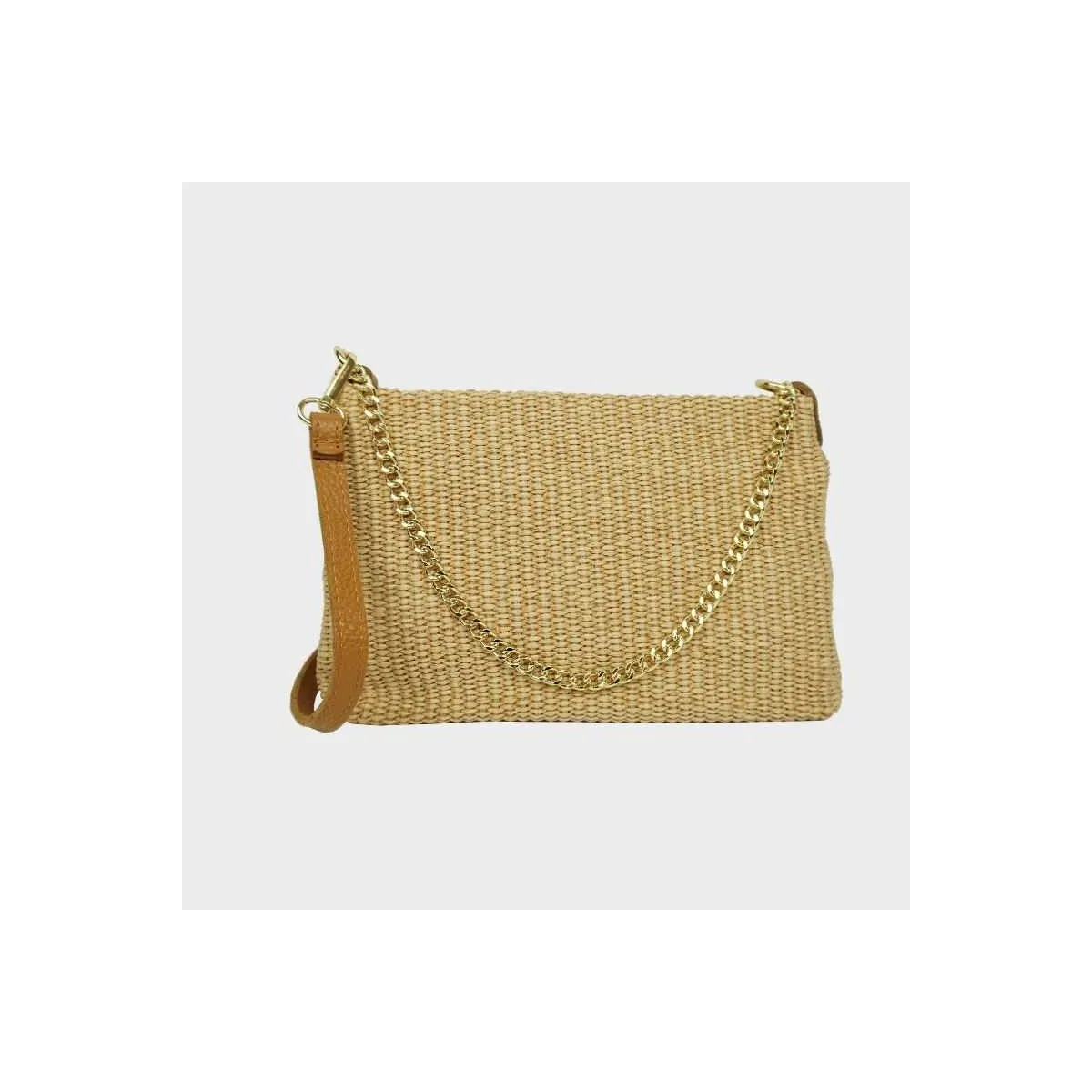 Petit sac bandoulière en raphia pour femme sur pecari