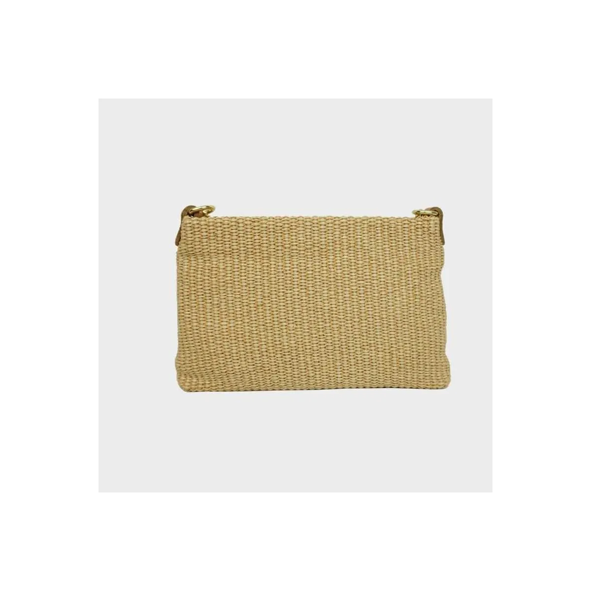 Petit sac bandoulière en raphia pour femme sur pecari