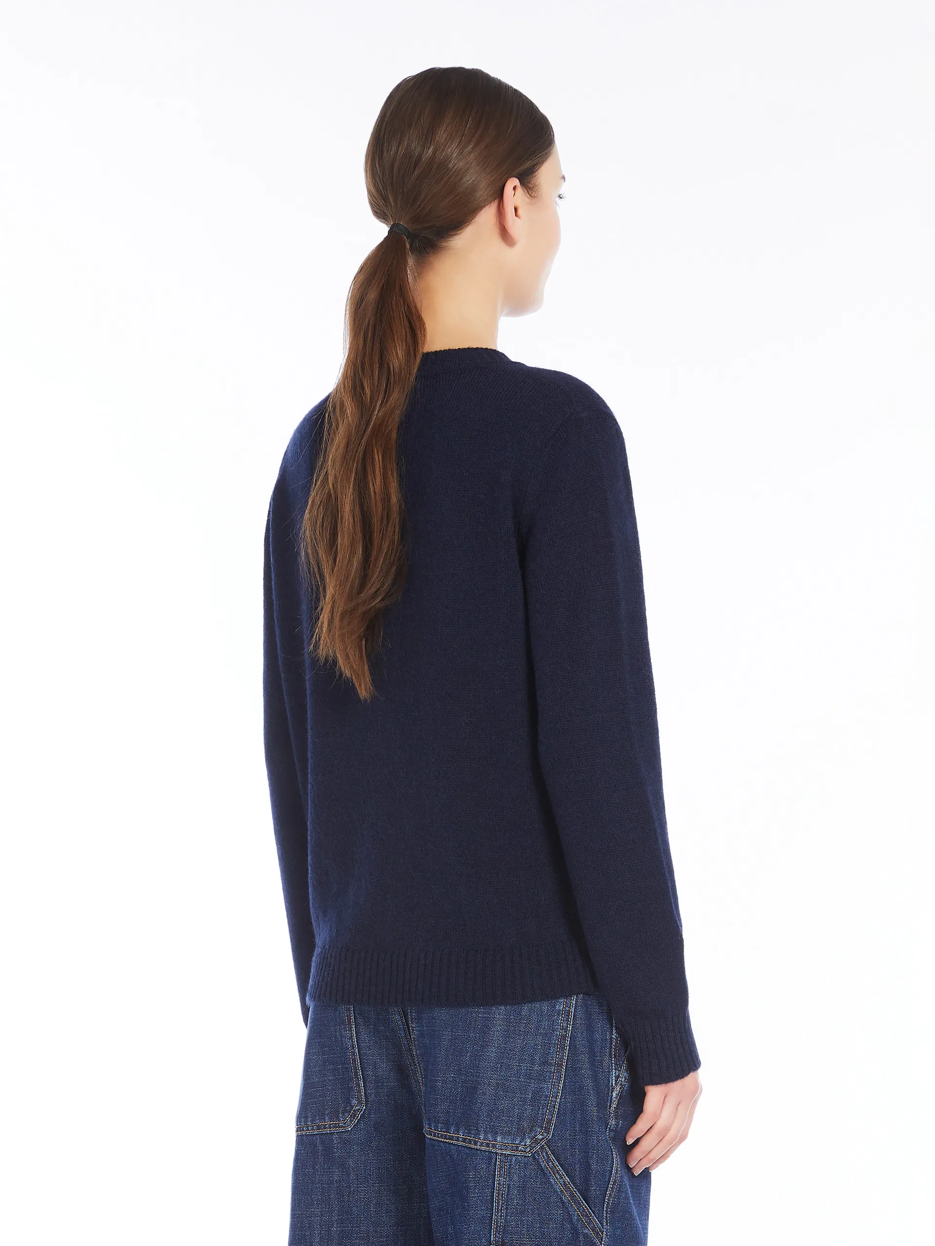 Pull en alpaga et laine intarsia