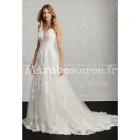 Robe de mariée Océane en Dentelle, Tulle souple