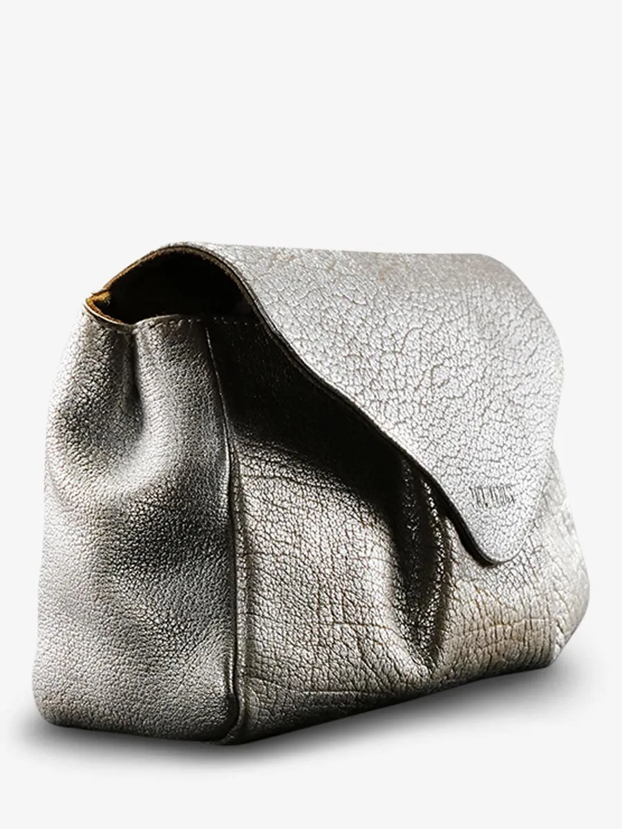 SAC BANDOULIÈRE CUIR ARGENTÉ FEMME Suzon M - Ambre Argenté