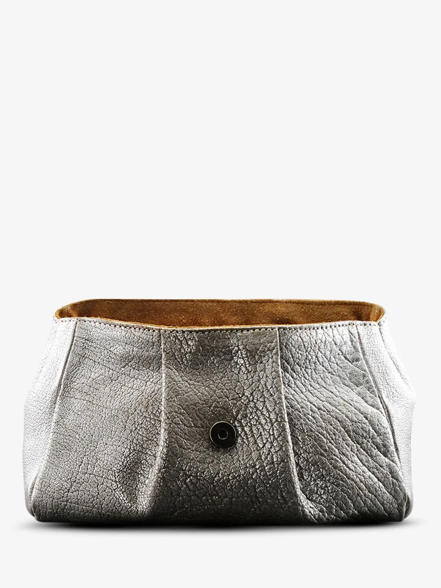 SAC BANDOULIÈRE CUIR ARGENTÉ FEMME Suzon M - Ambre Argenté