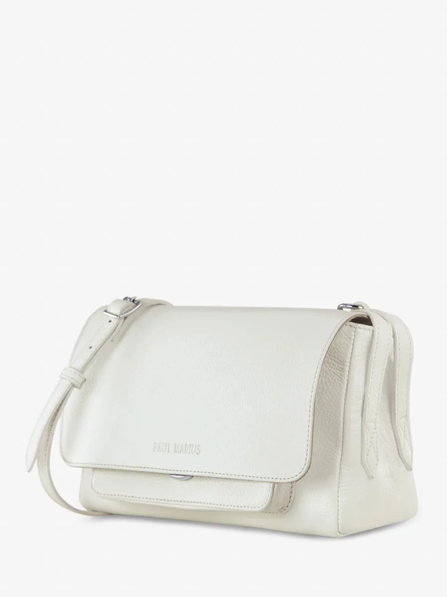 SAC BANDOULIÈRE CUIR BLANC FEMME Diane S - Vedette