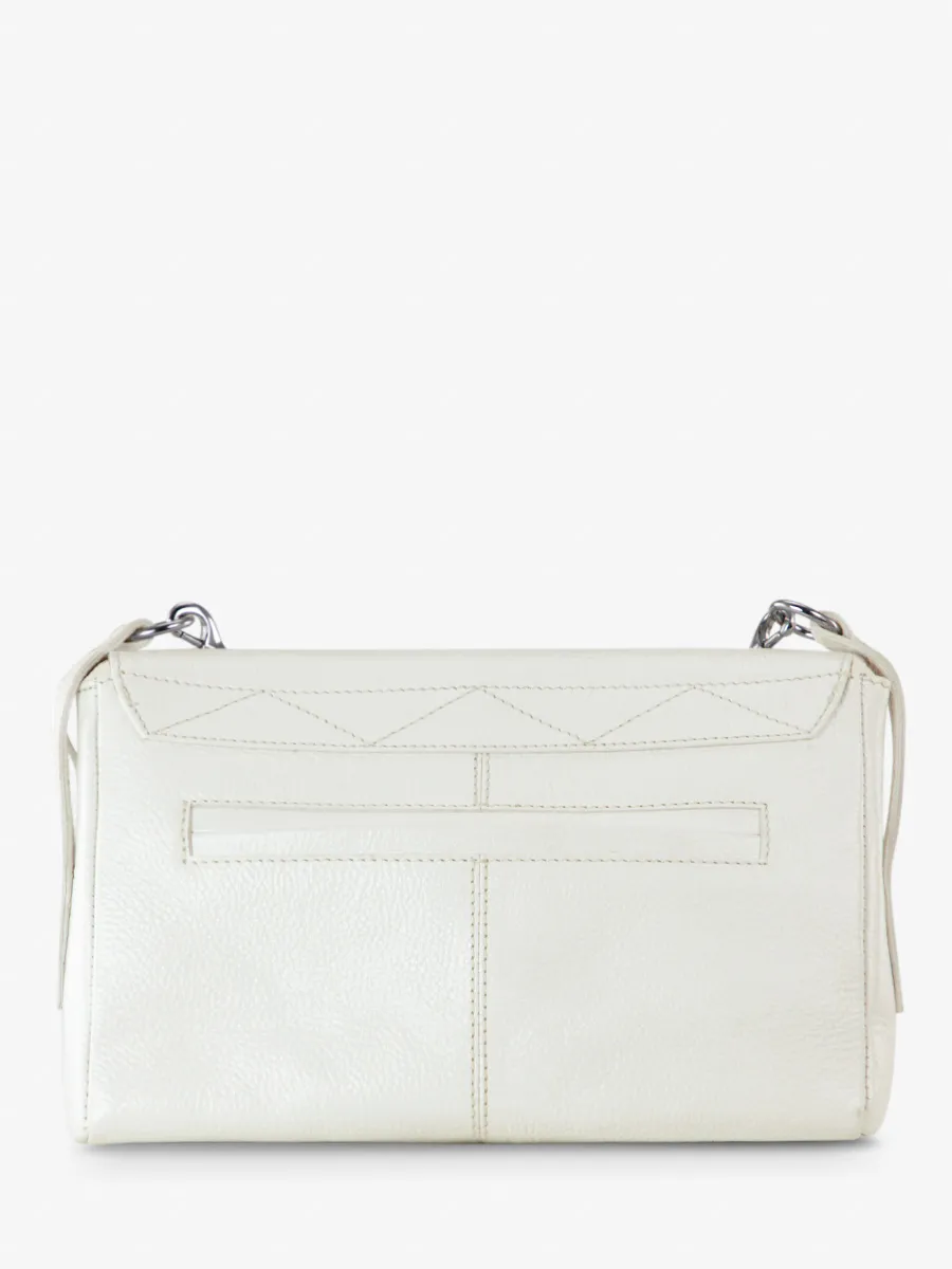 SAC BANDOULIÈRE CUIR BLANC FEMME Diane S - Vedette