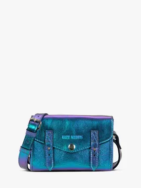 SAC BANDOULIÈRE CUIR FEMME BLEU LeMini Indispensable - Scarabée