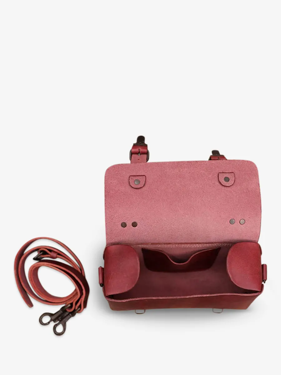 SAC BANDOULIÈRE CUIR FEMME VIOLET L'Artisane - Prune