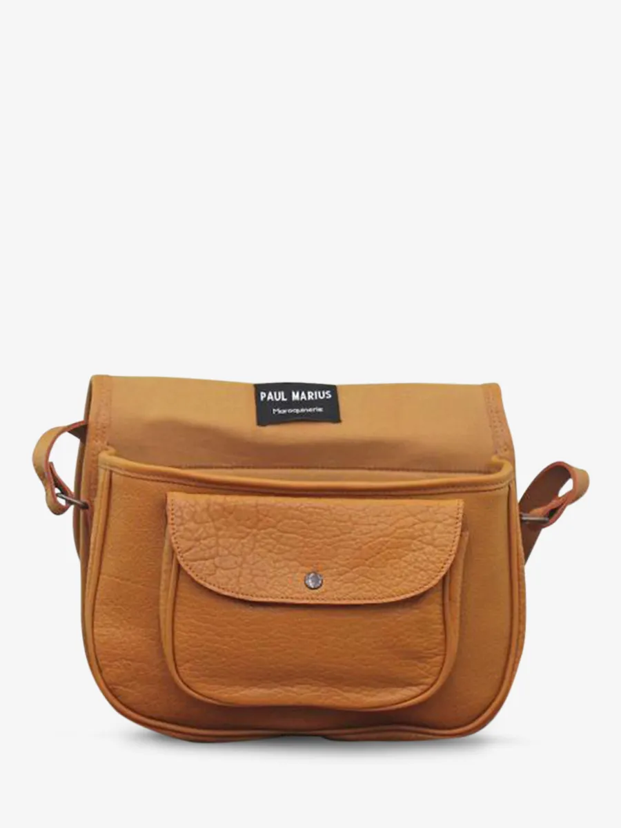 SAC BANDOULIÈRE CUIR JAUNE FEMME LeVagabond - Safran