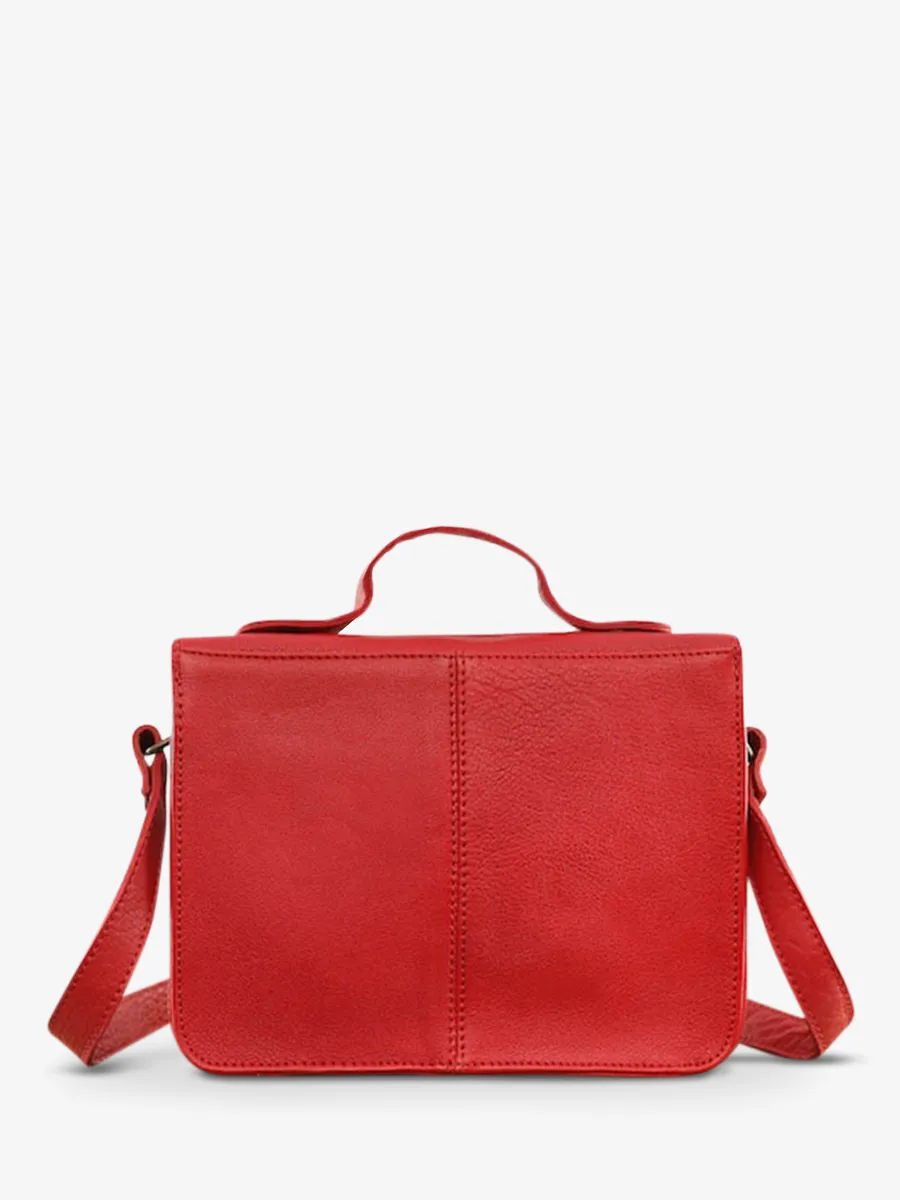 SAC BANDOULIÈRE CUIR ROUGE FEMME Mademoiselle George - Rouge Carmin