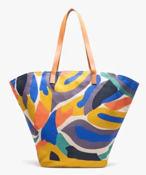 sac cabas femme en toile grand format multicolore cabas - grand volume